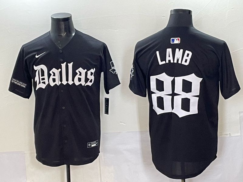 Men 2025 Nike Dallas Cowboys 88 Lamb Black 5th generation Joint Name Limited NFL Jersey 015